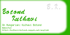 botond kulhavi business card